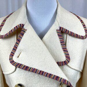 M Missoni Ivory Wool Pea Coat, M